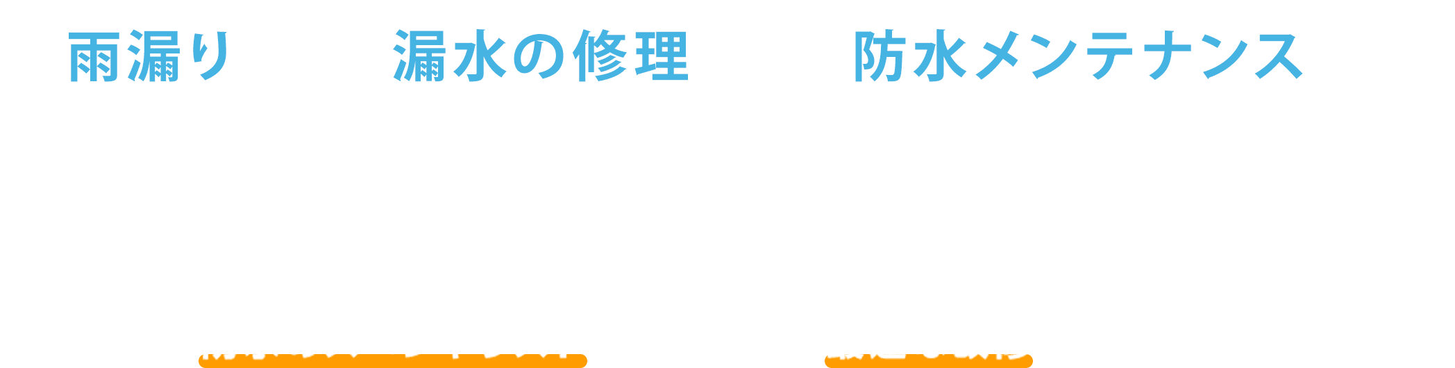 雨漏り　漏水の修理　防水メンテナンスで信頼できる業者をお探しなら防水のスペシャリストが、調査に基づく最適な回収をご提案します。